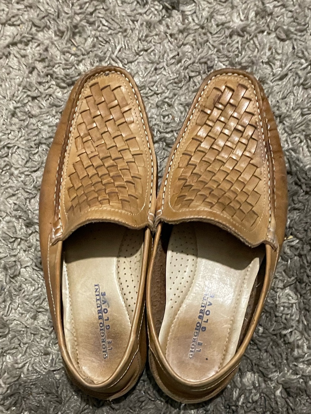RARE Giorgio Brutini Le Glove Woven Leather Loafer Mules 8.5 M Brazil